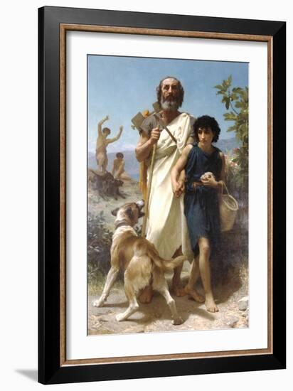 Homer and His Guide-William Adolphe Bouguereau-Framed Art Print