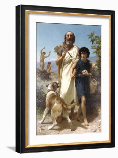 Homer and His Guide-William Adolphe Bouguereau-Framed Art Print