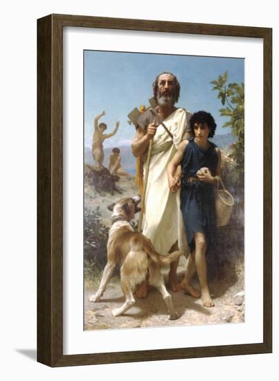 Homer and His Guide-William Adolphe Bouguereau-Framed Premium Giclee Print