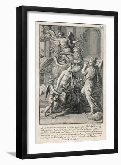Homer Blind Greek Poet: Angels Celebrate His Iliad and Odyssey-null-Framed Art Print