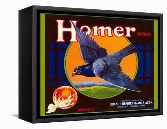 Homer Pigeon Label-null-Framed Stretched Canvas