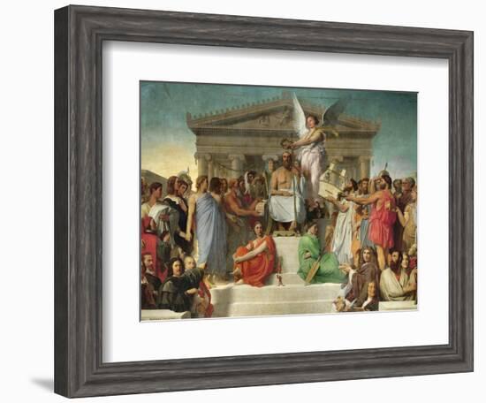 Homer's Apotheosis, 1827-Jean-Auguste-Dominique Ingres-Framed Giclee Print