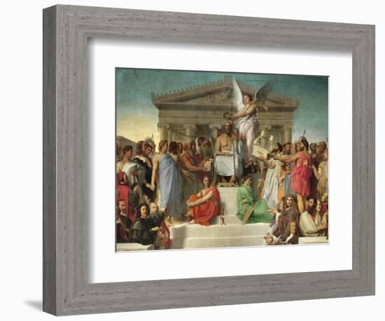 Homer's Apotheosis, 1827-Jean-Auguste-Dominique Ingres-Framed Giclee Print