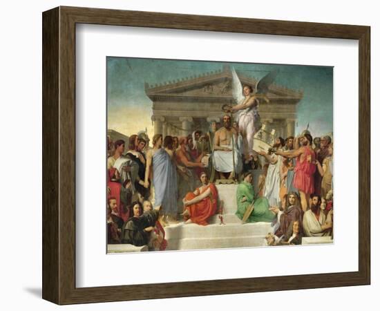 Homer's Apotheosis, 1827-Jean-Auguste-Dominique Ingres-Framed Giclee Print