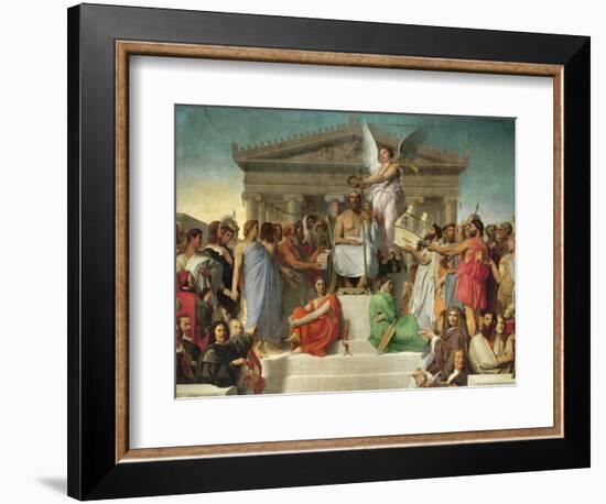 Homer's Apotheosis, 1827-Jean-Auguste-Dominique Ingres-Framed Giclee Print