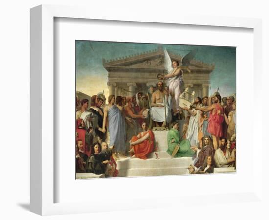 Homer's Apotheosis, 1827-Jean-Auguste-Dominique Ingres-Framed Giclee Print