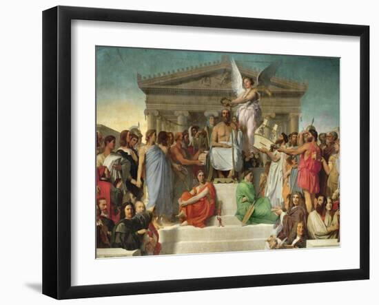 Homer's Apotheosis, 1827-Jean-Auguste-Dominique Ingres-Framed Giclee Print