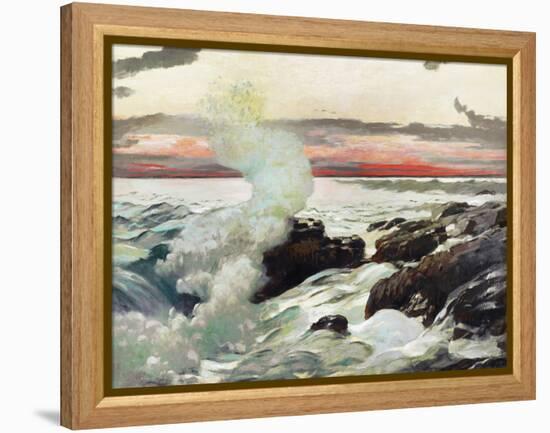 Homer's Crashing Waves II-Winslow Homer-Framed Stretched Canvas