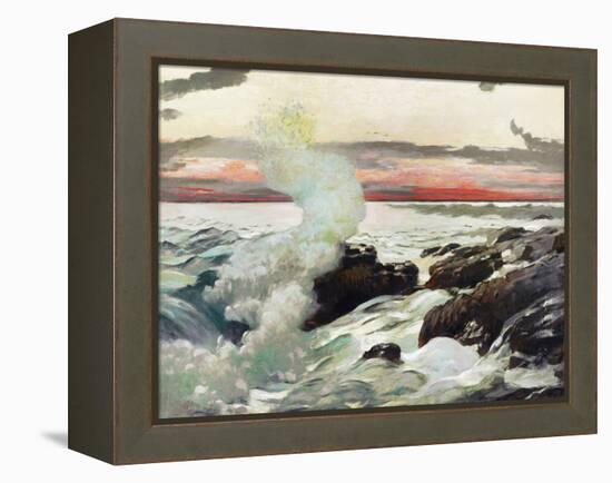 Homer's Crashing Waves II-Winslow Homer-Framed Stretched Canvas