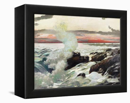 Homer's Crashing Waves II-Winslow Homer-Framed Stretched Canvas