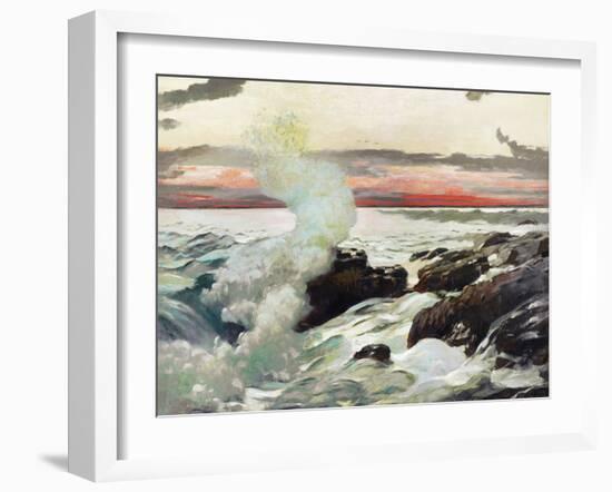 Homer's Crashing Waves II-Winslow Homer-Framed Art Print