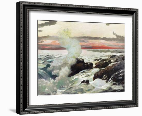 Homer's Crashing Waves II-Winslow Homer-Framed Art Print