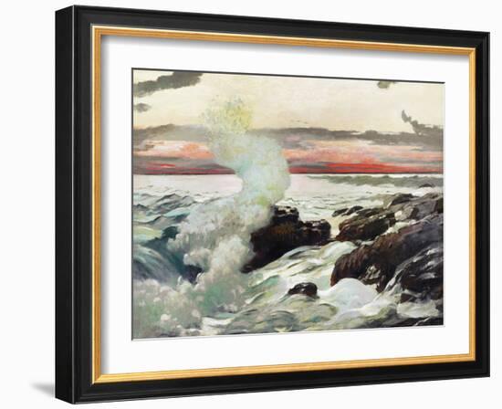Homer's Crashing Waves II-Winslow Homer-Framed Art Print