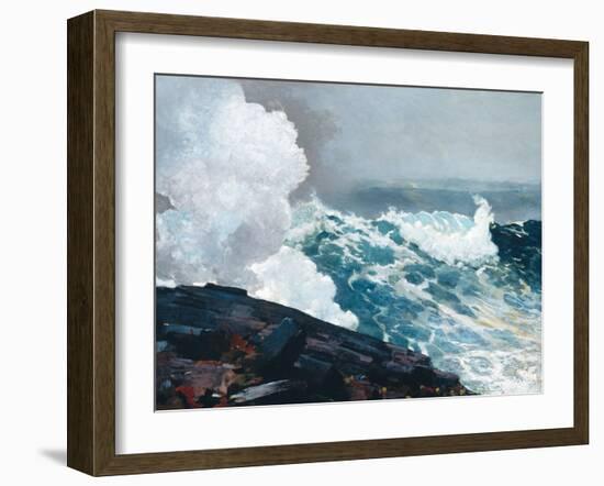 Homer's Crashing Waves III-Winslow Homer-Framed Art Print