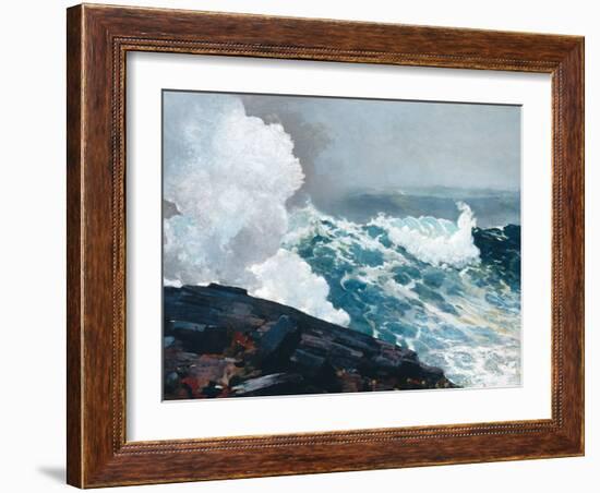 Homer's Crashing Waves III-Winslow Homer-Framed Art Print