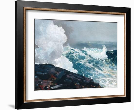 Homer's Crashing Waves III-Winslow Homer-Framed Art Print