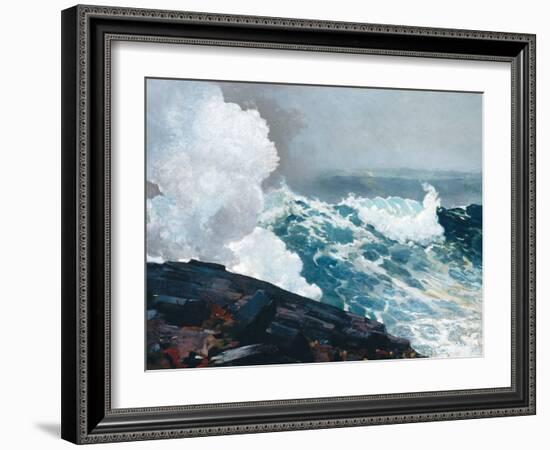 Homer's Crashing Waves III-Winslow Homer-Framed Art Print