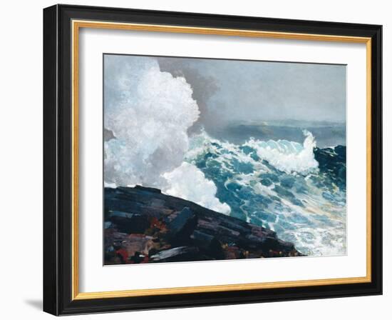 Homer's Crashing Waves III-Winslow Homer-Framed Art Print