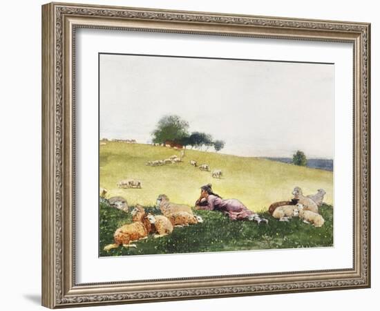 Homer's Sheep Countryside II-Winslow Homer-Framed Art Print