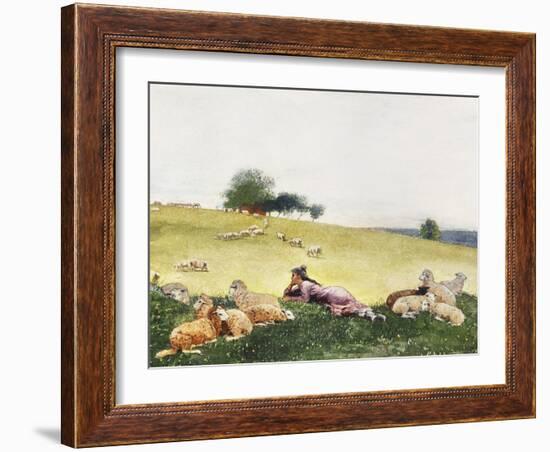 Homer's Sheep Countryside II-Winslow Homer-Framed Art Print