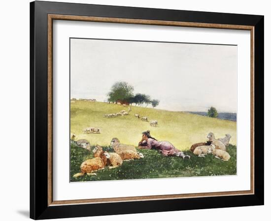 Homer's Sheep Countryside II-Winslow Homer-Framed Art Print