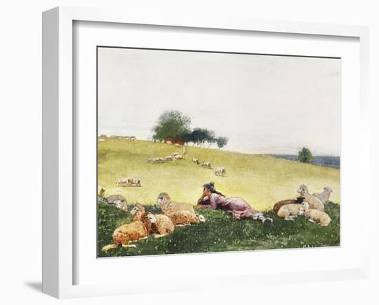 Homer's Sheep Countryside II-Winslow Homer-Framed Art Print