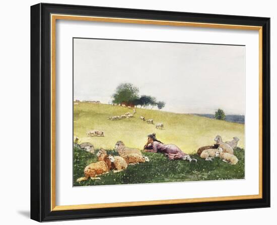 Homer's Sheep Countryside II-Winslow Homer-Framed Art Print