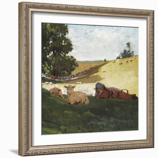 Homer's Sheep Countryside III-Winslow Homer-Framed Art Print