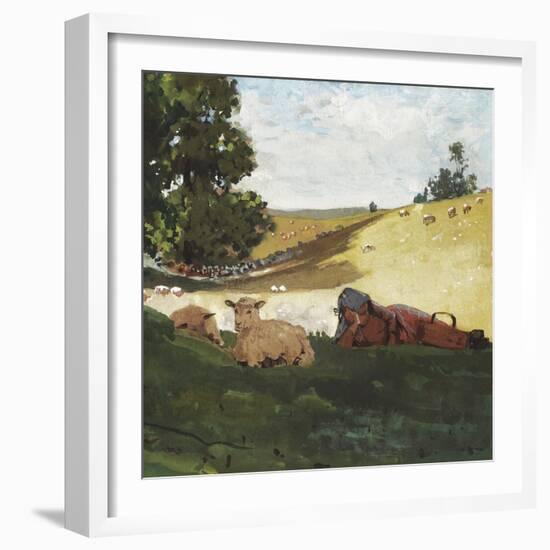 Homer's Sheep Countryside III-Winslow Homer-Framed Art Print