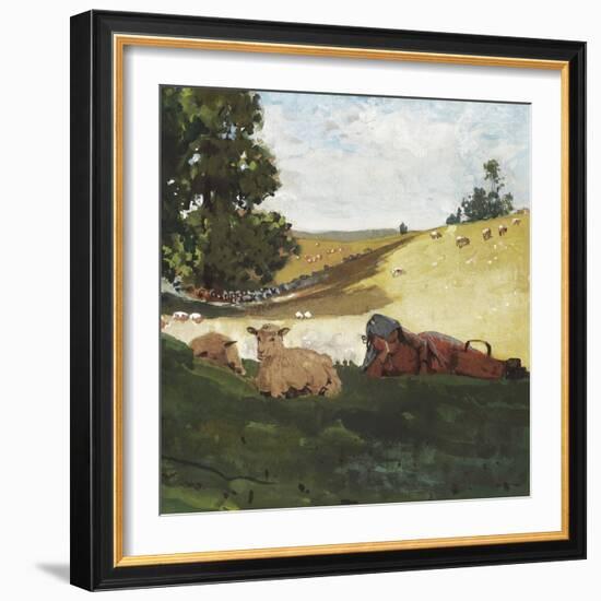 Homer's Sheep Countryside III-Winslow Homer-Framed Art Print