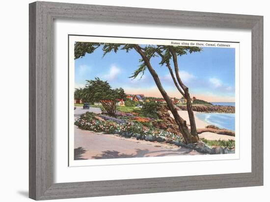 Homes along the Shore, Carmel, California-null-Framed Art Print