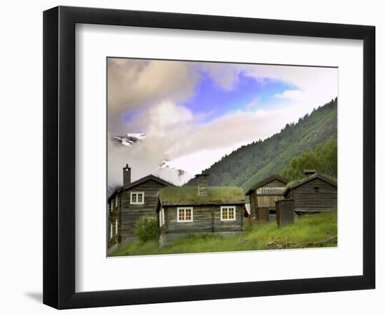 Homestead from Lom across Mt. Sognefjellet, Norway-Russell Young-Framed Photographic Print