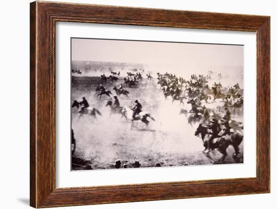 Homesteaders Rushing into the Cherokee Strip, 16th September 1893 (B/W Photo)-American Photographer-Framed Giclee Print