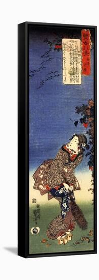 Homing Geese at Kanagawa-Kuniyoshi Utagawa-Framed Premier Image Canvas