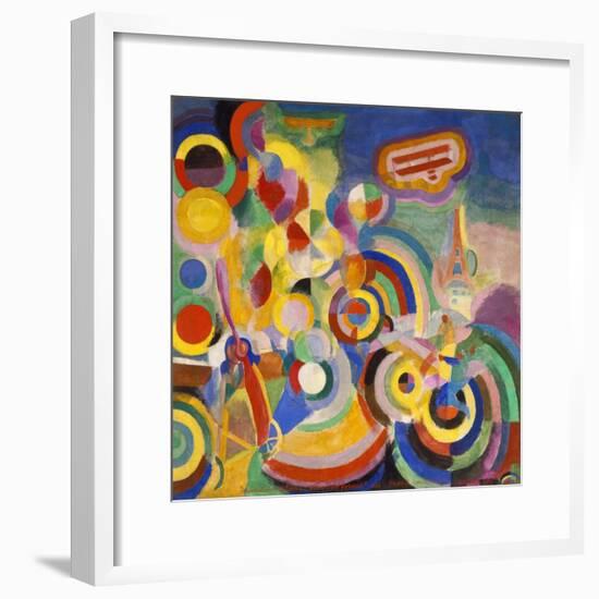 Hommage a Blériot, Louis Blériot (1872?1936) French Aviator, Inventor and Engineer, 1914-Robert Delaunay-Framed Giclee Print