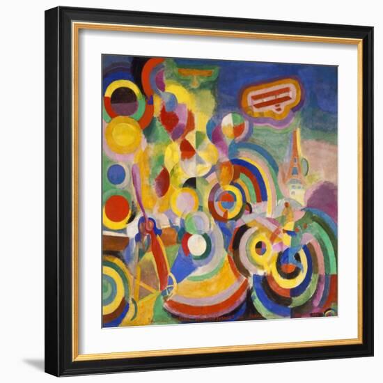 Hommage a Blériot, Louis Blériot (1872?1936) French Aviator, Inventor and Engineer, 1914-Robert Delaunay-Framed Giclee Print