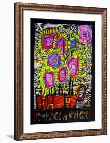 Hommage a Van Gogh, c.2000-Friedensreich Hundertwasser-Framed Art Print