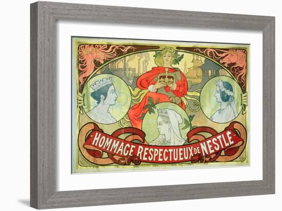 Hommage Respectueux De Nestle, 1897-Alphonse Mucha-Framed Giclee Print