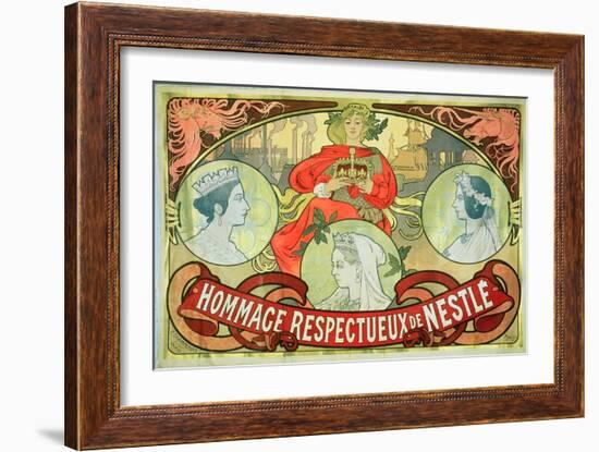 Hommage Respectueux De Nestle, 1897-Alphonse Mucha-Framed Giclee Print