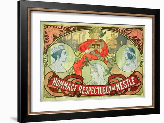 Hommage Respectueux De Nestle, 1897-Alphonse Mucha-Framed Giclee Print