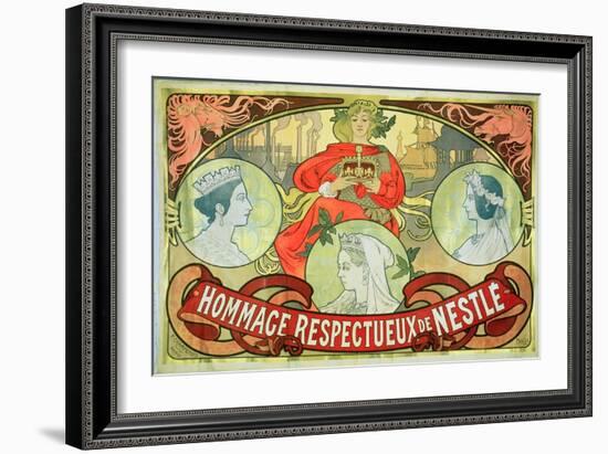 Hommage Respectueux De Nestle, 1897-Alphonse Mucha-Framed Giclee Print