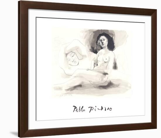 Homme Couchee Et Femme Assise-Pablo Picasso-Framed Collectable Print