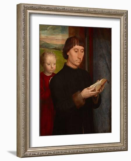 Homme En Priere Avec Son Fils Defunt - Praying Man with His Deceased Son, by Memling, Hans (1433/40-Hans Memling-Framed Giclee Print