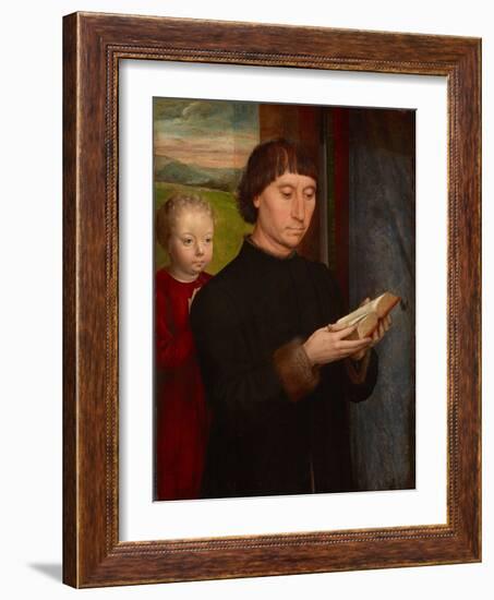 Homme En Priere Avec Son Fils Defunt - Praying Man with His Deceased Son, by Memling, Hans (1433/40-Hans Memling-Framed Giclee Print