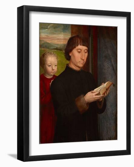 Homme En Priere Avec Son Fils Defunt - Praying Man with His Deceased Son, by Memling, Hans (1433/40-Hans Memling-Framed Giclee Print