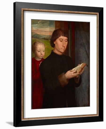 Homme En Priere Avec Son Fils Defunt - Praying Man with His Deceased Son, by Memling, Hans (1433/40-Hans Memling-Framed Giclee Print