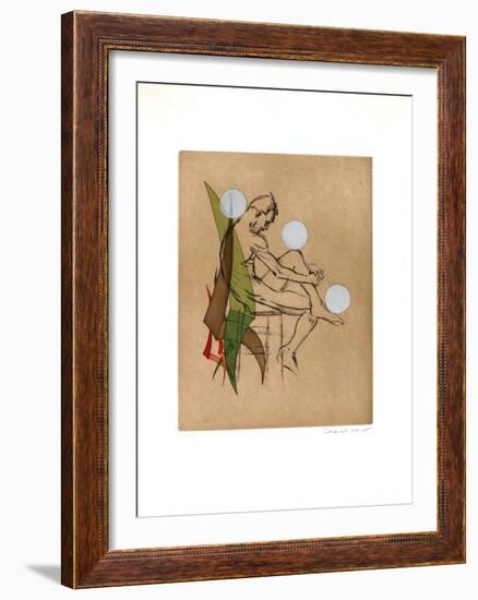 Homme Nu Assis-Marcel Jean-Framed Limited Edition