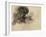 Homme nu, en buste, de profil à droite, mordant et s'agrippant; étude pour "La Barque de Dante"-Eugene Delacroix-Framed Giclee Print