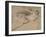Homme nu étendu et femme nue debout-Jean Antoine Watteau-Framed Giclee Print