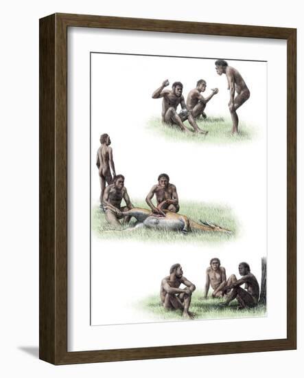 Homo Ergaster Behaviour-Mauricio Anton-Framed Photographic Print